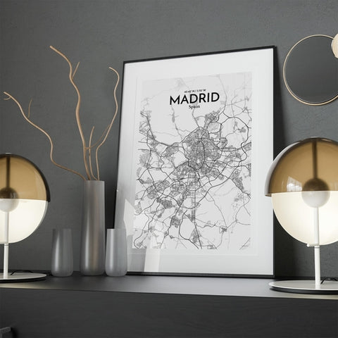 Madrid Spain Map Poster – Detailed Art Print of Madrid, Spain for Home Decor, Office Decor, Travel Art, and Unique Gifts