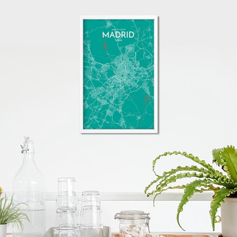 Madrid Spain Map Poster – Detailed Art Print of Madrid, Spain for Home Decor, Office Decor, Travel Art, and Unique Gifts