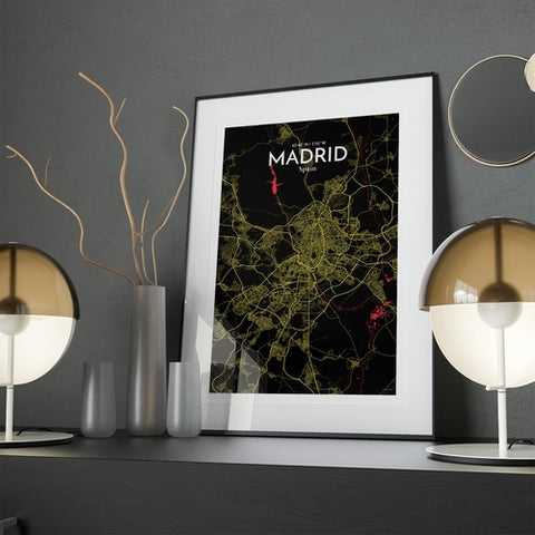 Madrid Spain Map Poster – Detailed Art Print of Madrid, Spain for Home Decor, Office Decor, Travel Art, and Unique Gifts