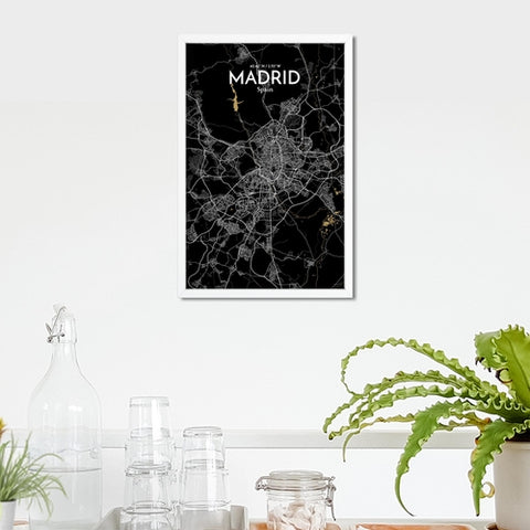 Madrid Spain Map Poster – Detailed Art Print of Madrid, Spain for Home Decor, Office Decor, Travel Art, and Unique Gifts