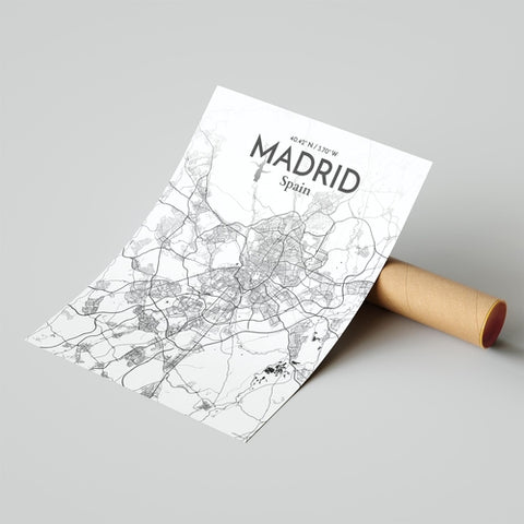 Madrid Spain Map Poster – Detailed Art Print of Madrid, Spain for Home Decor, Office Decor, Travel Art, and Unique Gifts