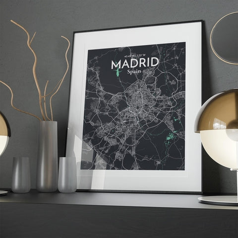 Madrid Spain Map Poster – Detailed Art Print of Madrid, Spain for Home Decor, Office Decor, Travel Art, and Unique Gifts