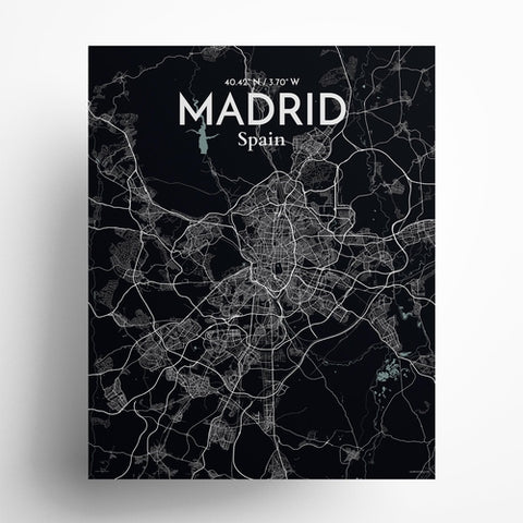 Madrid Spain Map Poster – Detailed Art Print of Madrid, Spain for Home Decor, Office Decor, Travel Art, and Unique Gifts