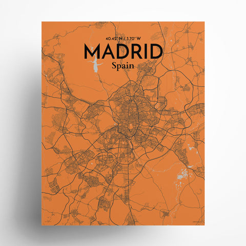 Madrid Spain Map Poster – Detailed Art Print of Madrid, Spain for Home Decor, Office Decor, Travel Art, and Unique Gifts