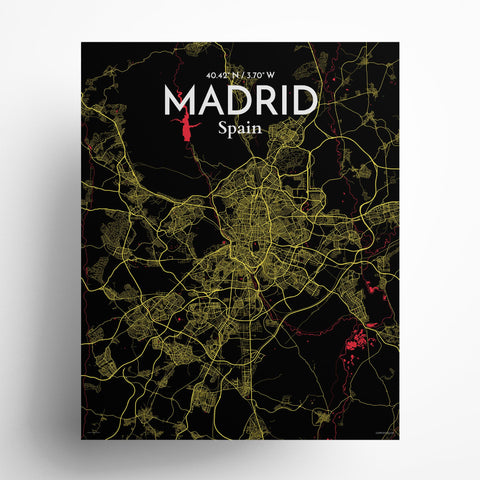 Madrid Spain Map Poster – Detailed Art Print of Madrid, Spain for Home Decor, Office Decor, Travel Art, and Unique Gifts