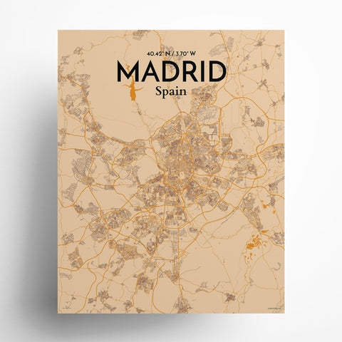 Madrid Spain Map Poster – Detailed Art Print of Madrid, Spain for Home Decor, Office Decor, Travel Art, and Unique Gifts