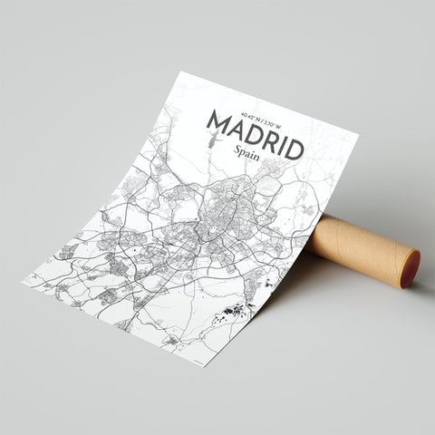 Madrid Spain Map Poster – Detailed Art Print of Madrid, Spain for Home Decor, Office Decor, Travel Art, and Unique Gifts