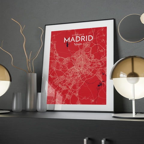 Madrid Spain Map Poster – Detailed Art Print of Madrid, Spain for Home Decor, Office Decor, Travel Art, and Unique Gifts