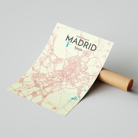 Madrid Spain Map Poster – Detailed Art Print of Madrid, Spain for Home Decor, Office Decor, Travel Art, and Unique Gifts