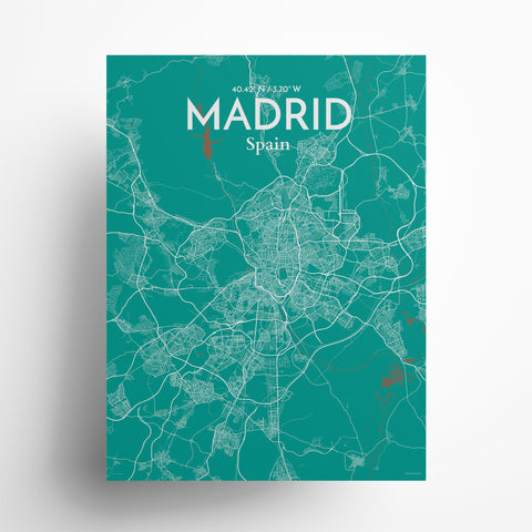 Madrid Spain Map Poster – Detailed Art Print of Madrid, Spain for Home Decor, Office Decor, Travel Art, and Unique Gifts