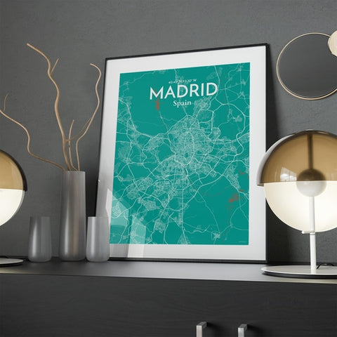 Madrid Spain Map Poster – Detailed Art Print of Madrid, Spain for Home Decor, Office Decor, Travel Art, and Unique Gifts