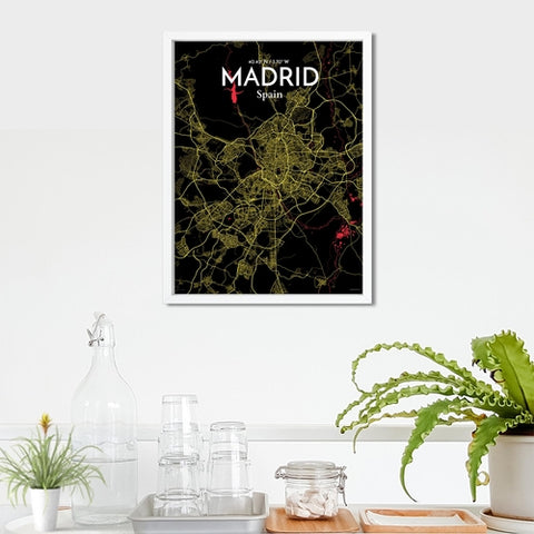 Madrid Spain Map Poster – Detailed Art Print of Madrid, Spain for Home Decor, Office Decor, Travel Art, and Unique Gifts