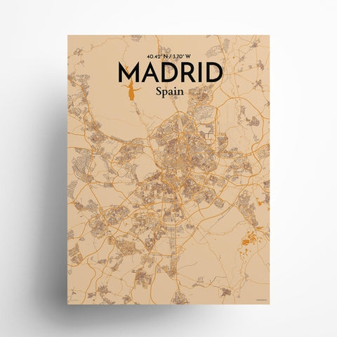 Madrid Spain Map Poster – Detailed Art Print of Madrid, Spain for Home Decor, Office Decor, Travel Art, and Unique Gifts