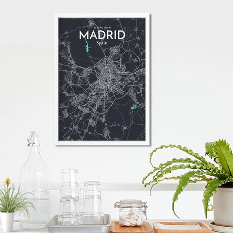 Madrid Spain Map Poster – Detailed Art Print of Madrid, Spain for Home Decor, Office Decor, Travel Art, and Unique Gifts