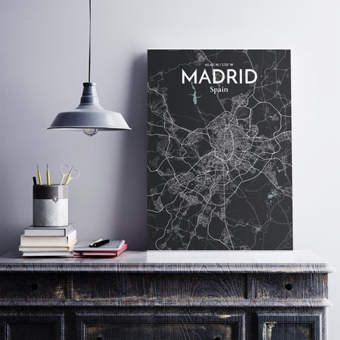 Madrid Spain Map Poster – Detailed Art Print of Madrid, Spain for Home Decor, Office Decor, Travel Art, and Unique Gifts