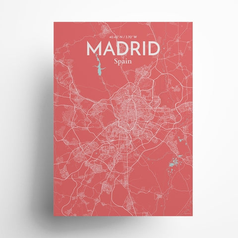 Madrid Spain Map Poster – Detailed Art Print of Madrid, Spain for Home Decor, Office Decor, Travel Art, and Unique Gifts