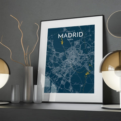 Madrid Spain Map Poster – Detailed Art Print of Madrid, Spain for Home Decor, Office Decor, Travel Art, and Unique Gifts