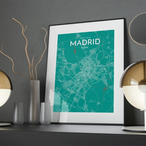 Madrid Spain Map Poster – Detailed Art Print of Madrid, Spain for Home Decor, Office Decor, Travel Art, and Unique Gifts