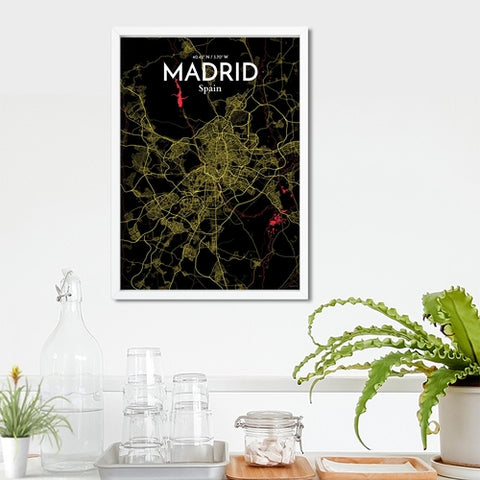 Madrid Spain Map Poster – Detailed Art Print of Madrid, Spain for Home Decor, Office Decor, Travel Art, and Unique Gifts