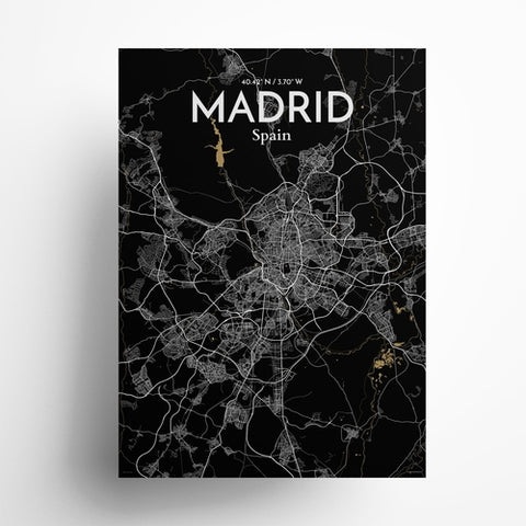 Madrid Spain Map Poster – Detailed Art Print of Madrid, Spain for Home Decor, Office Decor, Travel Art, and Unique Gifts