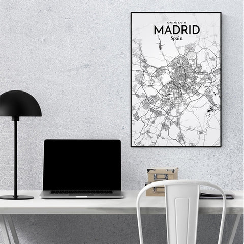 Madrid Spain Map Poster – Detailed Art Print of Madrid, Spain for Home Decor, Office Decor, Travel Art, and Unique Gifts