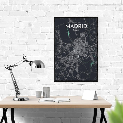 Madrid Spain Map Poster – Detailed Art Print of Madrid, Spain for Home Decor, Office Decor, Travel Art, and Unique Gifts