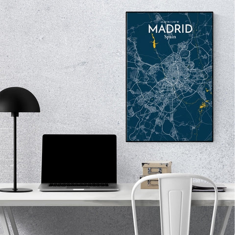 Madrid Spain Map Poster – Detailed Art Print of Madrid, Spain for Home Decor, Office Decor, Travel Art, and Unique Gifts