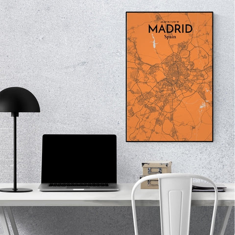 Madrid Spain Map Poster – Detailed Art Print of Madrid, Spain for Home Decor, Office Decor, Travel Art, and Unique Gifts