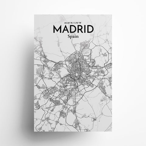 Madrid Spain Map Poster – Detailed Art Print of Madrid, Spain for Home Decor, Office Decor, Travel Art, and Unique Gifts