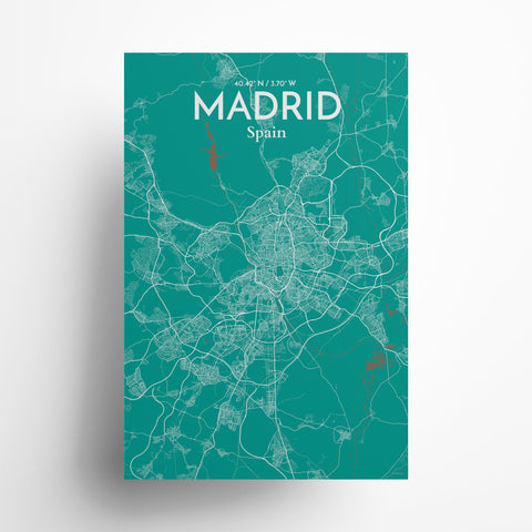 Madrid Spain Map Poster – Detailed Art Print of Madrid, Spain for Home Decor, Office Decor, Travel Art, and Unique Gifts