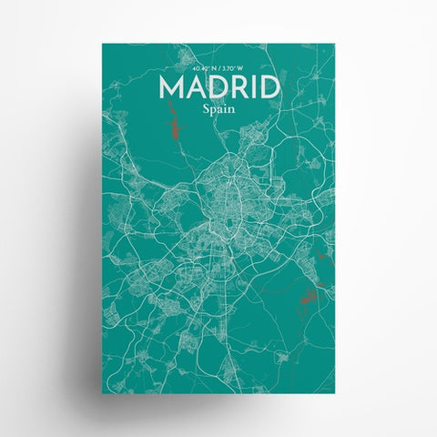 Madrid Spain Map Poster – Detailed Art Print of Madrid, Spain for Home Decor, Office Decor, Travel Art, and Unique Gifts