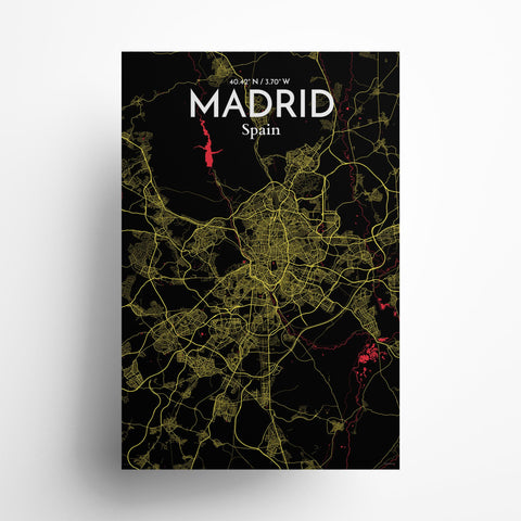 Madrid Spain Map Poster – Detailed Art Print of Madrid, Spain for Home Decor, Office Decor, Travel Art, and Unique Gifts