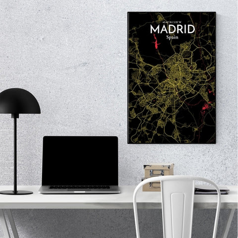 Madrid Spain Map Poster – Detailed Art Print of Madrid, Spain for Home Decor, Office Decor, Travel Art, and Unique Gifts