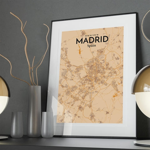 Madrid Spain Map Poster – Detailed Art Print of Madrid, Spain for Home Decor, Office Decor, Travel Art, and Unique Gifts