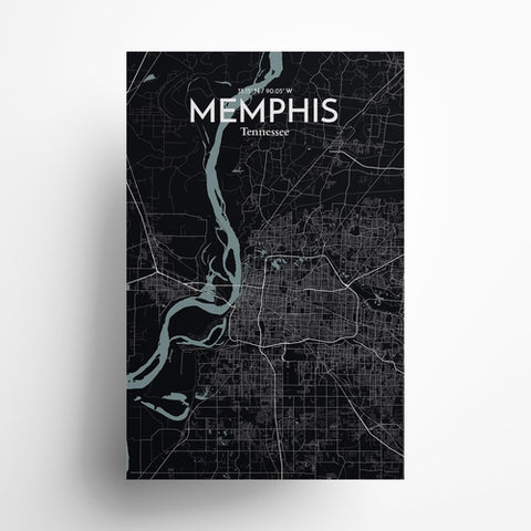 Memphis TN Map Poster – Detailed Art Print of Memphis, Tennessee City Map Art for Home Decor, Office Decor, and Unique Gifts