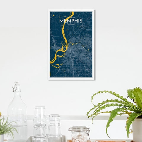 Memphis TN Map Poster – Detailed Art Print of Memphis, Tennessee City Map Art for Home Decor, Office Decor, and Unique Gifts