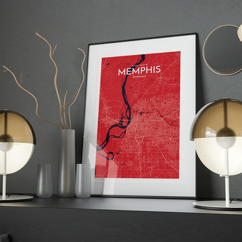 Memphis TN Map Poster – Detailed Art Print of Memphis, Tennessee City Map Art for Home Decor, Office Decor, and Unique Gifts