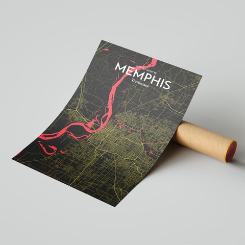 Memphis TN Map Poster – Detailed Art Print of Memphis, Tennessee City Map Art for Home Decor, Office Decor, and Unique Gifts