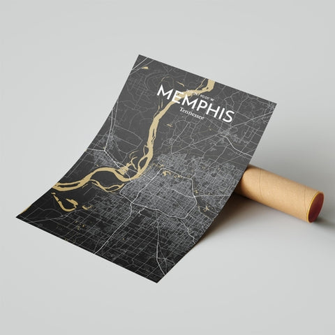 Memphis TN Map Poster – Detailed Art Print of Memphis, Tennessee City Map Art for Home Decor, Office Decor, and Unique Gifts