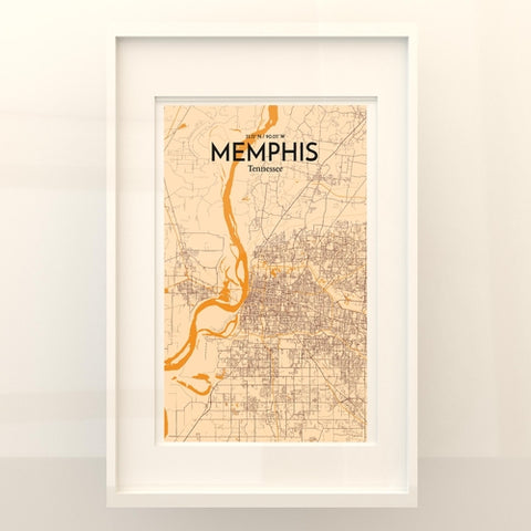 Memphis TN Map Poster – Detailed Art Print of Memphis, Tennessee City Map Art for Home Decor, Office Decor, and Unique Gifts