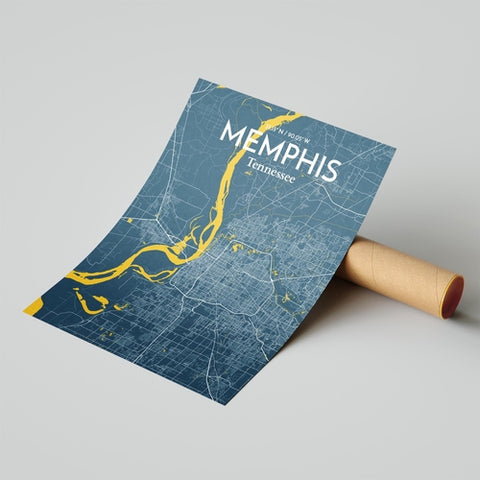 Memphis TN Map Poster – Detailed Art Print of Memphis, Tennessee City Map Art for Home Decor, Office Decor, and Unique Gifts