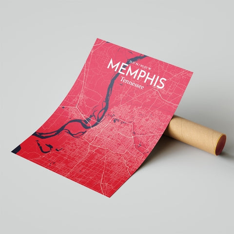 Memphis TN Map Poster – Detailed Art Print of Memphis, Tennessee City Map Art for Home Decor, Office Decor, and Unique Gifts