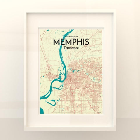 Memphis TN Map Poster – Detailed Art Print of Memphis, Tennessee City Map Art for Home Decor, Office Decor, and Unique Gifts