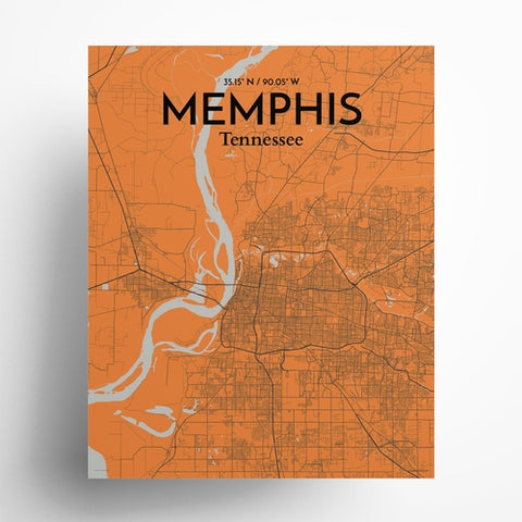 Memphis TN Map Poster – Detailed Art Print of Memphis, Tennessee City Map Art for Home Decor, Office Decor, and Unique Gifts