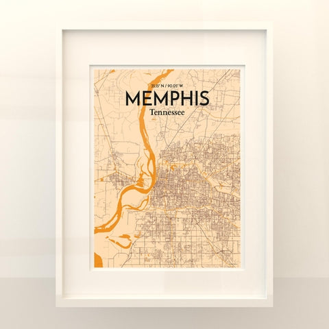 Memphis TN Map Poster – Detailed Art Print of Memphis, Tennessee City Map Art for Home Decor, Office Decor, and Unique Gifts