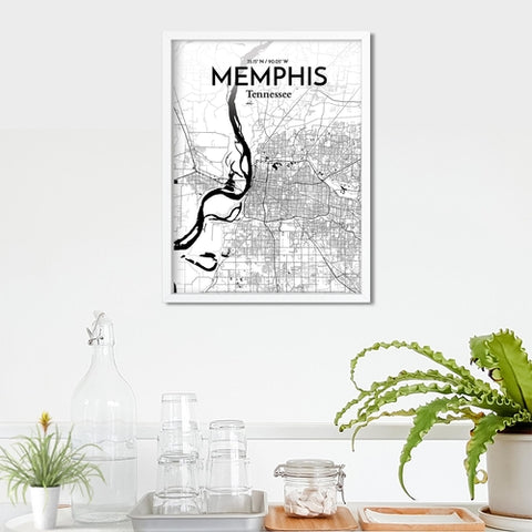 Memphis TN Map Poster – Detailed Art Print of Memphis, Tennessee City Map Art for Home Decor, Office Decor, and Unique Gifts