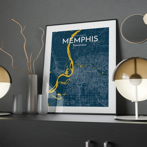 Memphis TN Map Poster – Detailed Art Print of Memphis, Tennessee City Map Art for Home Decor, Office Decor, and Unique Gifts