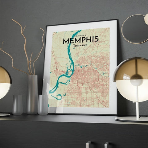 Memphis TN Map Poster – Detailed Art Print of Memphis, Tennessee City Map Art for Home Decor, Office Decor, and Unique Gifts