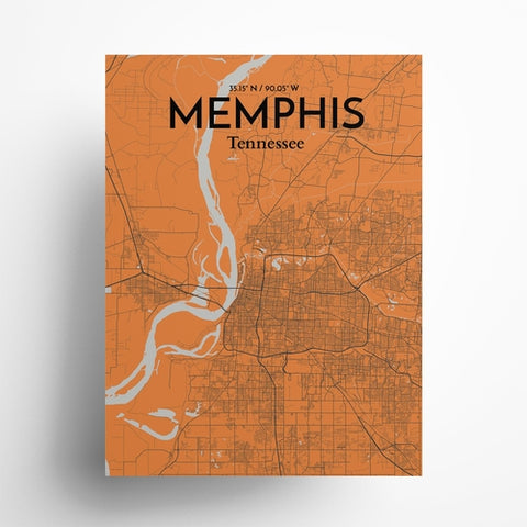 Memphis TN Map Poster – Detailed Art Print of Memphis, Tennessee City Map Art for Home Decor, Office Decor, and Unique Gifts