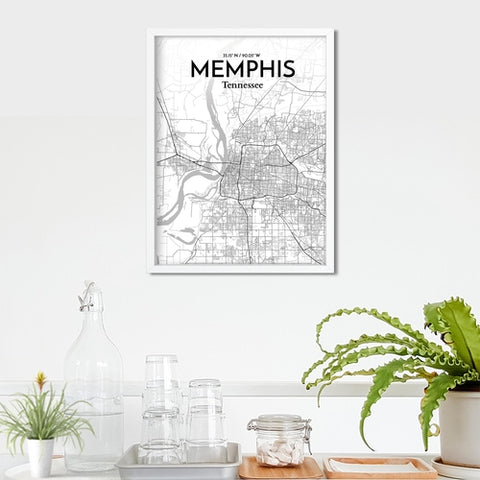 Memphis TN Map Poster – Detailed Art Print of Memphis, Tennessee City Map Art for Home Decor, Office Decor, and Unique Gifts